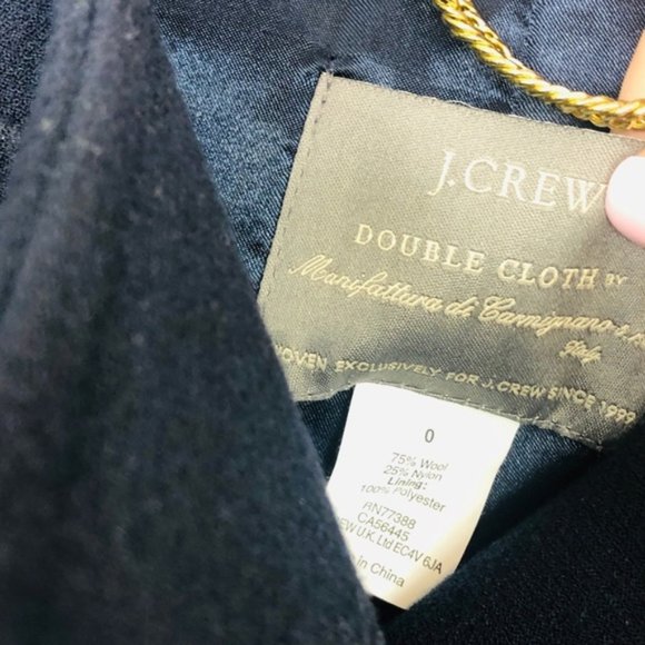 J. CREW Navy Double Cloth Moto Jacket 0 - Picture 5 of 8